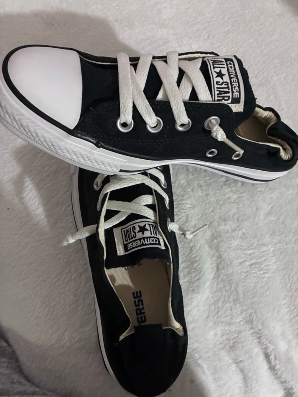 Converse Low Top Sneakers - Cream/Black Trim